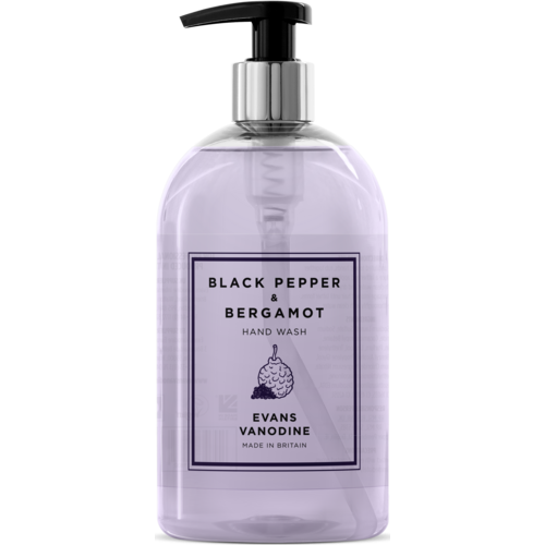 Evans Vanodine International Evans Black Pepper & Bergamot Hand Wash 500ml c/w pump Evans Vanodine International Evans Black Pepper & Bergamot Hand Wash 500ml c/w pump