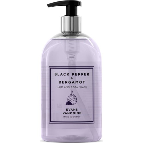 Evans Vanodine International Evans Black Pepper & Bergamot Hand & Body Wash 500ml c/w pump