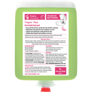 Evans Vanodine International Evans Trigon Plus - Bactericidal, Unperfumed Hand Wash Cartridge Pack 6x1ltr Evans Vanodine International Evans Trigon Plus - Bactericidal, Unperfumed Hand Wash Cartridge Pack 6x1ltr