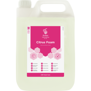 Evans Vanodine International Evans Citrus Foam - Foaming Hand Wash 5ltr Evans Vanodine International Evans Citrus Foam - Foaming Hand Wash 5ltr