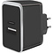 Mobiparts Mobiparts Wall Charger USB-A/USB-C 12W/2.4A + USB-C to USB-C Cable Black