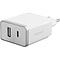 Mobiparts Mobiparts Wall Charger USB-A/USB-C 12W/2.4A + Lightning to USB-C Cable White