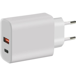Mobiparts Wall Charger 2-Port 45W with Fast Charge/PD White