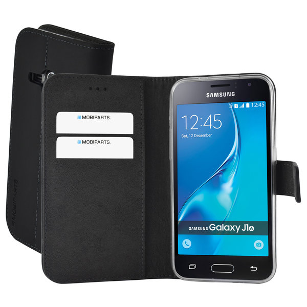 Wreed Verdienen rollen Mobiparts Mobiparts Premium Wallet TPU Case Samsung Galaxy J1 (2016) Black  - Primehoesjes.nl