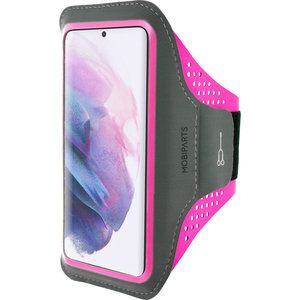 Mobiparts Comfort Fit Sport Armband Samsung Galaxy S21 Neon Pink