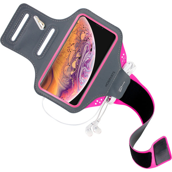 Mobiparts Mobiparts Comfort Fit Sport Armband Apple iPhone XS Max Neon Pink