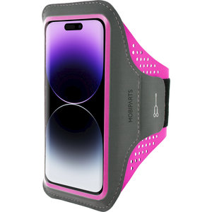 Mobiparts Comfort Fit Sport Armband Apple iPhone 14 Pro Neon Pink