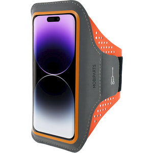 Mobiparts Comfort Fit Sport Armband Apple iPhone 14 Pro Neon Orange