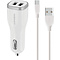 Mobiparts Mobiparts Car Charger Dual USB 24W/4.8A + USB-C Cable White