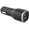 Mobiparts Mobiparts Car Charger Dual USB 12W/2.4A + Micro USB Cable Black