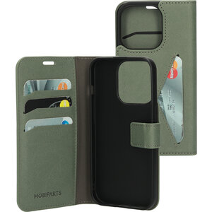 Mobiparts Classic Wallet Case Apple iPhone 15 Pro Stone Green