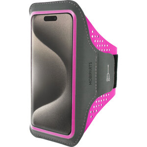 Mobiparts Comfort Fit Sport Armband Apple iPhone 15 Pro Neon Pink