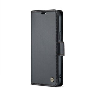 CaseMe  iPhone 12/12 Pro Leren Hoes - RFID Bescherming Zwart