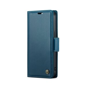 CaseMe  iPhone 14 Leren Hoes - RFID Bescherming Blue