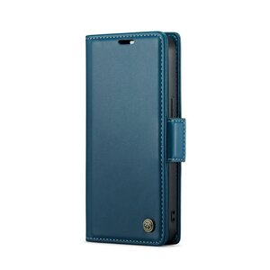 CaseMe  iPhone 13 Leren Hoes - RFID Bescherming Blue