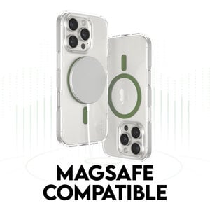 CARE by PanzerGlass Flagship Case Transparent Urban Combat w. Green MagSafe iPhone 16 Pro