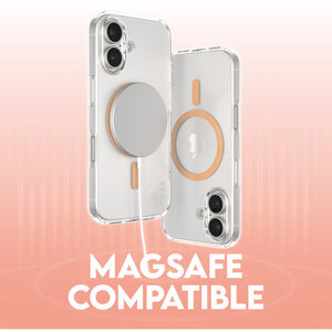 CARE by PanzerGlass Flagship Case Transparent Urban Combat w. Peachy MagSafe iPhone 16