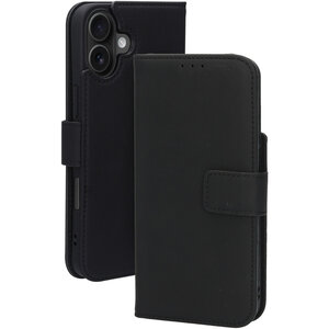 Mobiparts Leather Wallet Case Apple iPhone 16 Plus Black (MagSafe Compatible)