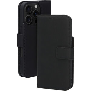 Mobiparts Leather Wallet Case Apple iPhone 16 Pro Black (MagSafe Compatible)