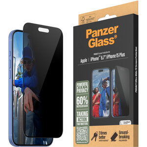 Panzerglass Apple iPhone 16/15 Plus - Ultra-Wide Fit Privacy Glass