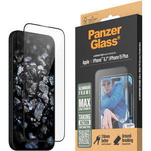 Panzerglass Apple iPhone 16/15 Plus - Ultra-Wide Fit with Aluminum Frame