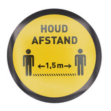 Covid Waarschuwings vloersticker - Raam etc.. houd afstand - rond - 200 mm Covid Waarschuwings vloersticker - Raam etc.. houd afstand - rond - 200 mm
