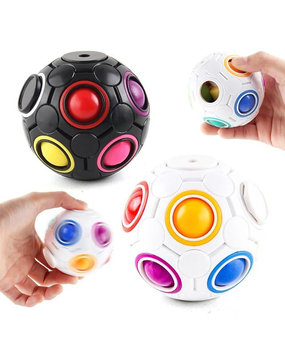 Rainbow puzzel spinner bal / mix zwart en wit