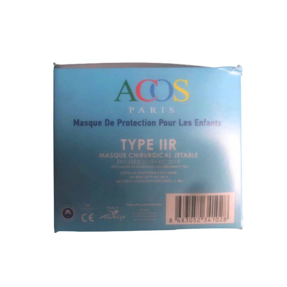 Chirurgische kindermondmaskers - blauw -per 50st