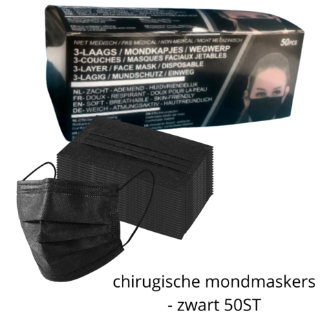 Masques buccaux jetables-noir Masques buccaux jetables-noir