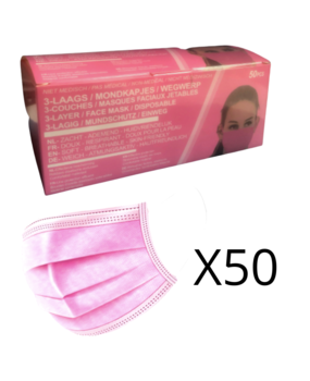 Chirurgische mondmaskers - roze Chirurgische mondmaskers - roze