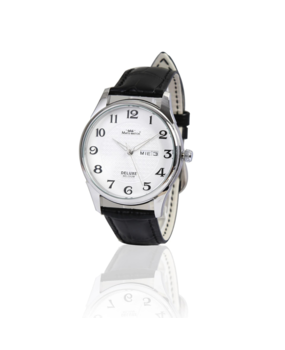 Mats-Watch uurwerken  Arabic Silver Leather belt Mats-Watch uurwerken  Arabic Silver Leather belt