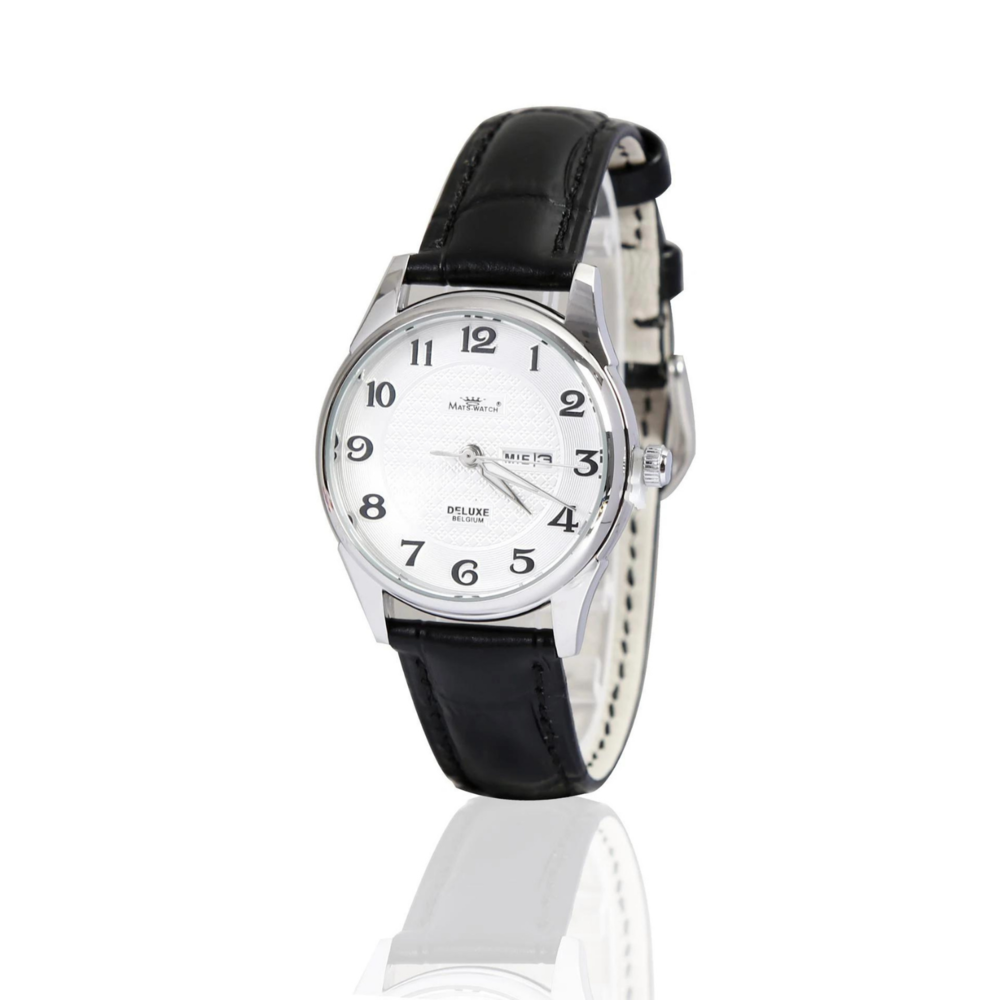 Mats-Watch uurwerken  Arabic Silver Leather belt-dames Mats-Watch uurwerken  Arabic Silver Leather belt-dames