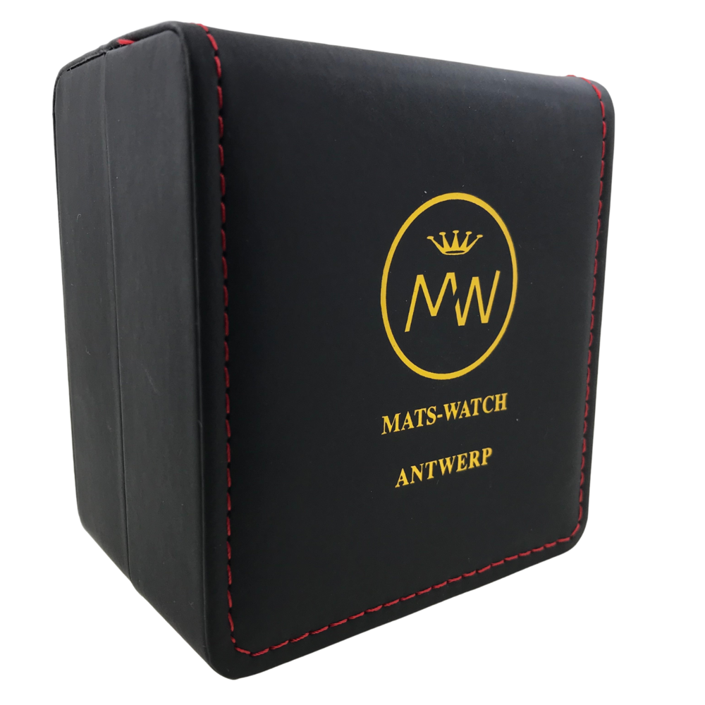 Mats-Watch uurwerken  Gold black leather-belt mannen Mats-Watch uurwerken  Gold black leather-belt mannen