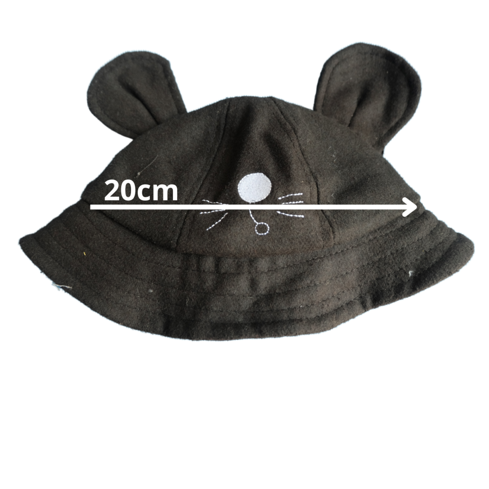 BellaBelga - Belgisch merk Baby hoedje - black mouse