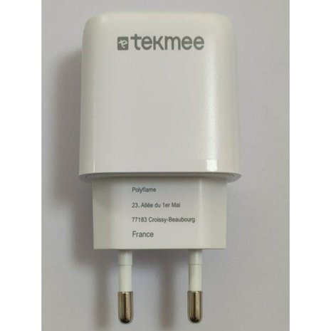 Tekmee PD+QC 20W snellader voor aan de muur Tekmee PD+QC 20W snellader voor aan de muur