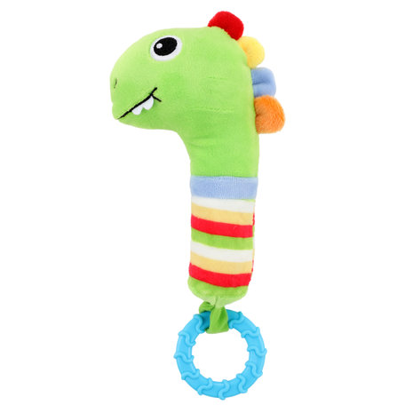 Baby rattle + teether + squeaker 'Dino'