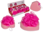 Présentoir de 12 pièces coeur éponge de bain 12 cm Présentoir de 12 pièces coeur éponge de bain 12 cm