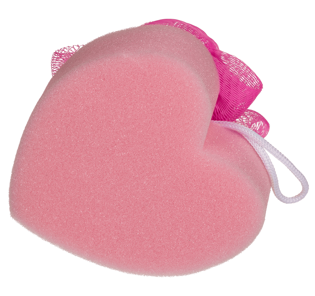 Display of 12 pieces heart bath sponge 12 cm Display of 12 pieces heart bath sponge 12 cm