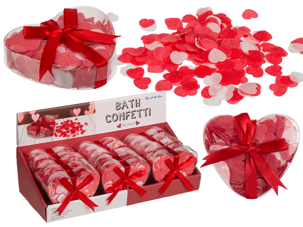 Display van 15 stuks Bad confetti hartjes 20g in pvc box Display van 15 stuks Bad confetti hartjes 20g in pvc box