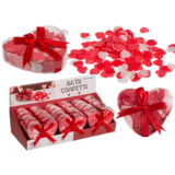Display van 15 stuks -Bad confetti hartjes 20g in pvc box