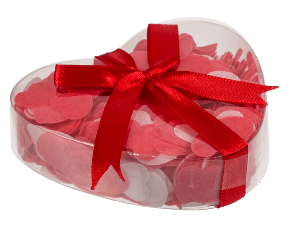 Présentoir de 15 pièces Confettis de bain coeurs 20g en boite PVC Présentoir de 15 pièces Confettis de bain coeurs 20g en boite PVC