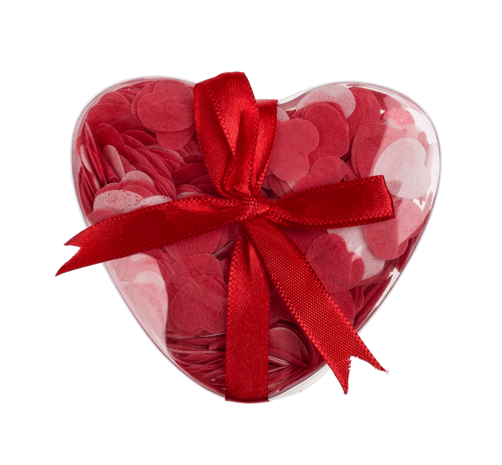 Display of 15 pieces Bath confetti hearts 20g in PVC box Display of 15 pieces Bath confetti hearts 20g in PVC box