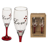 Lot de 2 verres à Champagne coeur 5x20cm Lot de 2 verres à Champagne coeur 5x20cm
