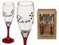 Set van 2 Champagne hartjes glazen 5x20cm