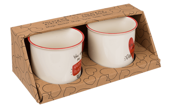 Lot de 2 Mugs "You are my everything" & "You are my happy place" 9x8.5cm Lot de 2 Mugs "You are my everything" & "You are my happy place" 9x8.5cm