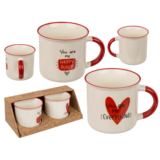 Set van 2 Mokken "You are my everything" & "You are my happy place" 9x8,5cm Set van 2 Mokken "You are my everything" & "You are my happy place" 9x8,5cm
