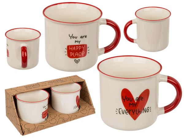 Set van 2 Mokken "You are my everything" & "You are my happy place" 9x8,5cm Set van 2 Mokken "You are my everything" & "You are my happy place" 9x8,5cm