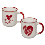 Mug coeur rouge & je t'aime 7.5x8cm par 2 assortiment Mug coeur rouge & je t'aime 7.5x8cm par 2 assortiment