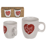 Set de 2 mugs je t'aime 7.5x6.7cm Set de 2 mugs je t'aime 7.5x6.7cm