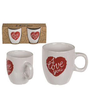 Set of 2 mugs I love you 7.5x6.7cm Set of 2 mugs I love you 7.5x6.7cm